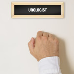 Male patient knocking on Urologist door