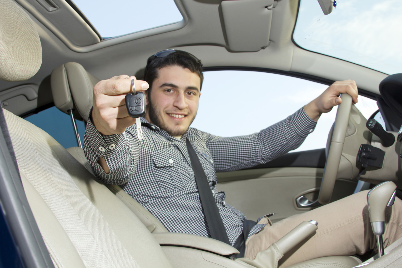 Portrait of driver young man