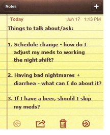 Things to ask my health care provider